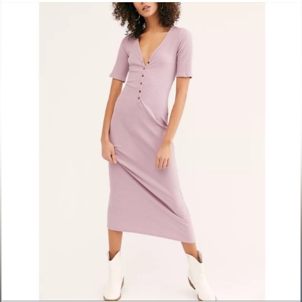 FP Beach Lilac Ribbed dress